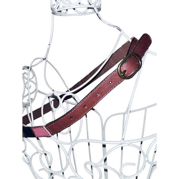 RARE Vintage Y2K Fossil Fossil Leather Patchwork Bohemian Hippie Belt Multi Colo - Picture 5 of 12